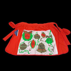 New Vintage Holiday Half Apron Christmas Around the World Pockets Retro 60's NWT